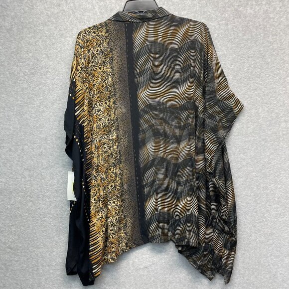 Carol Turner Artsy Top Womens One Size Flowy Poncho Kimono Oversized Animal Mob - Picture 7 of 14